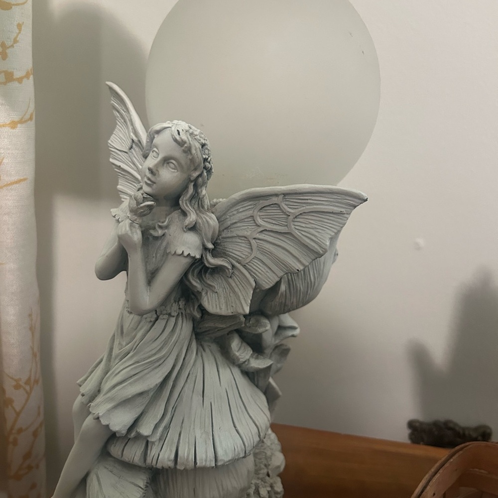 Gray Whimsical Fairy Lamp